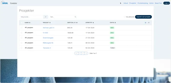 Basal Portal_prosjektside