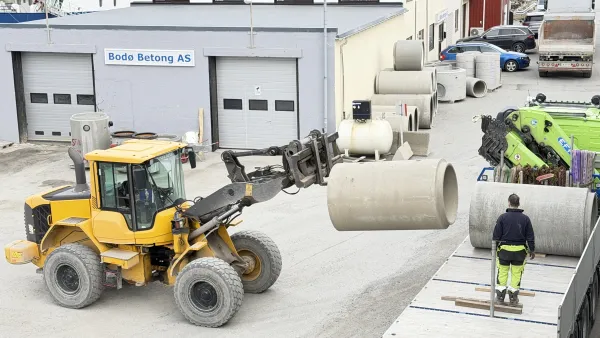 Bod&oslash; Betong Lager og lasting av betongr&oslash;r